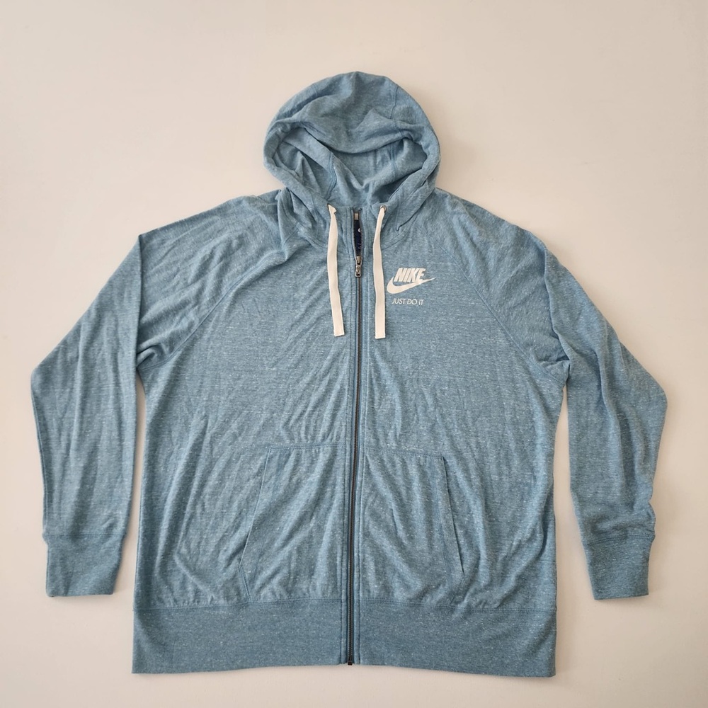 Nike Therma Fit Women's Teal Pullover Hoodie Running Sweatshirt Size 1X